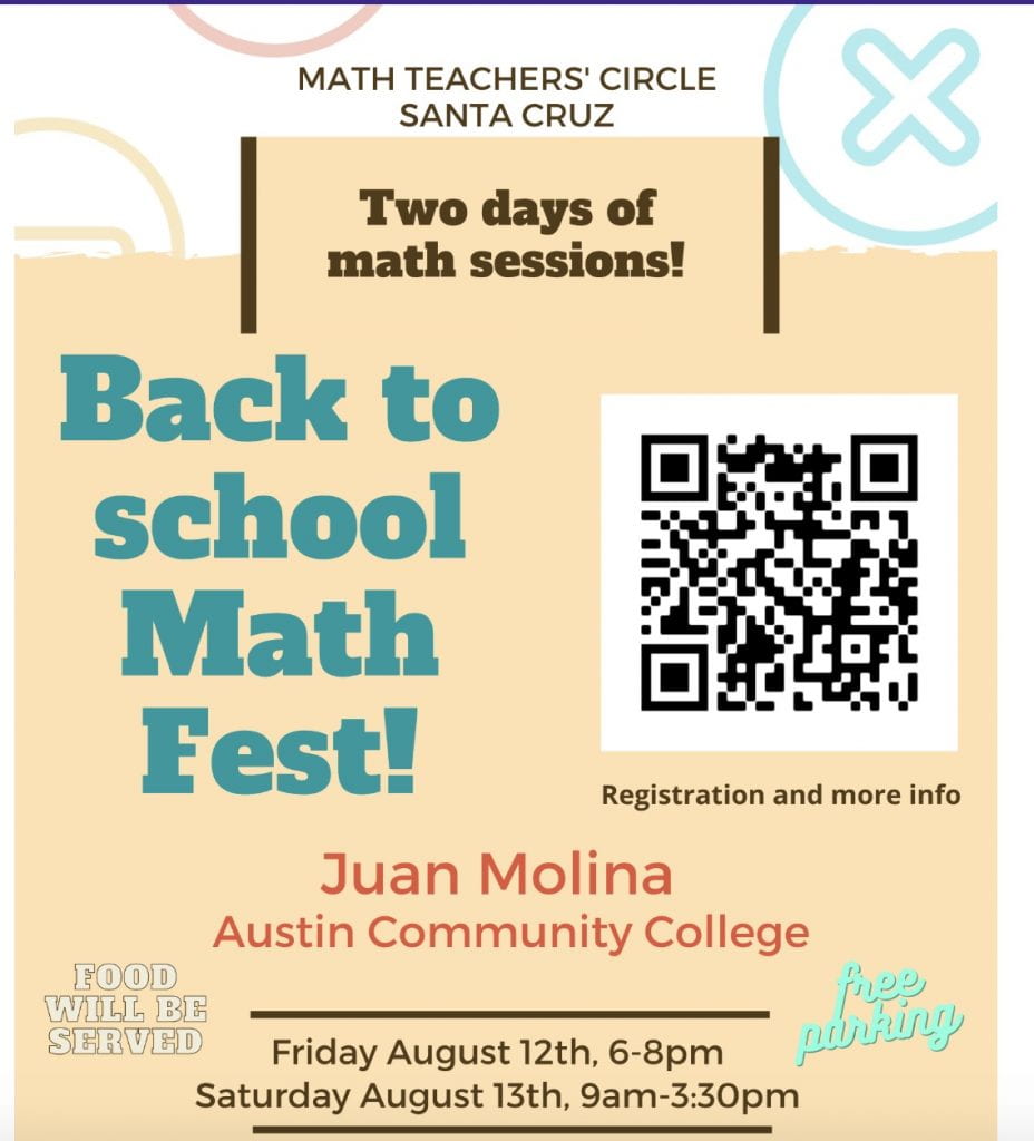 Flyer for Back to School Math Fest